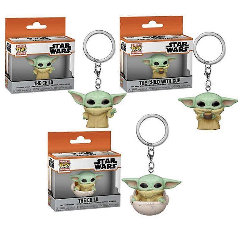 Star Wars Mandalorian Yoda Baby Darth Vader Stormtrooper Keychain Figure Toys