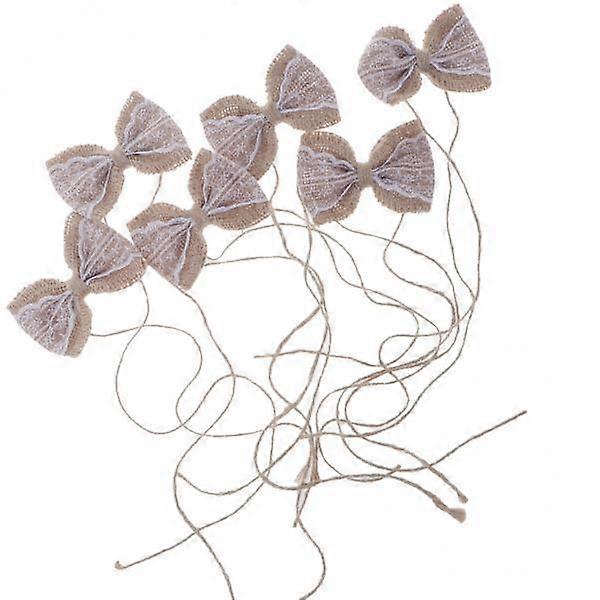 7-54pack 6 Handmade Burlap Bows for Rustic Wedding Decoration