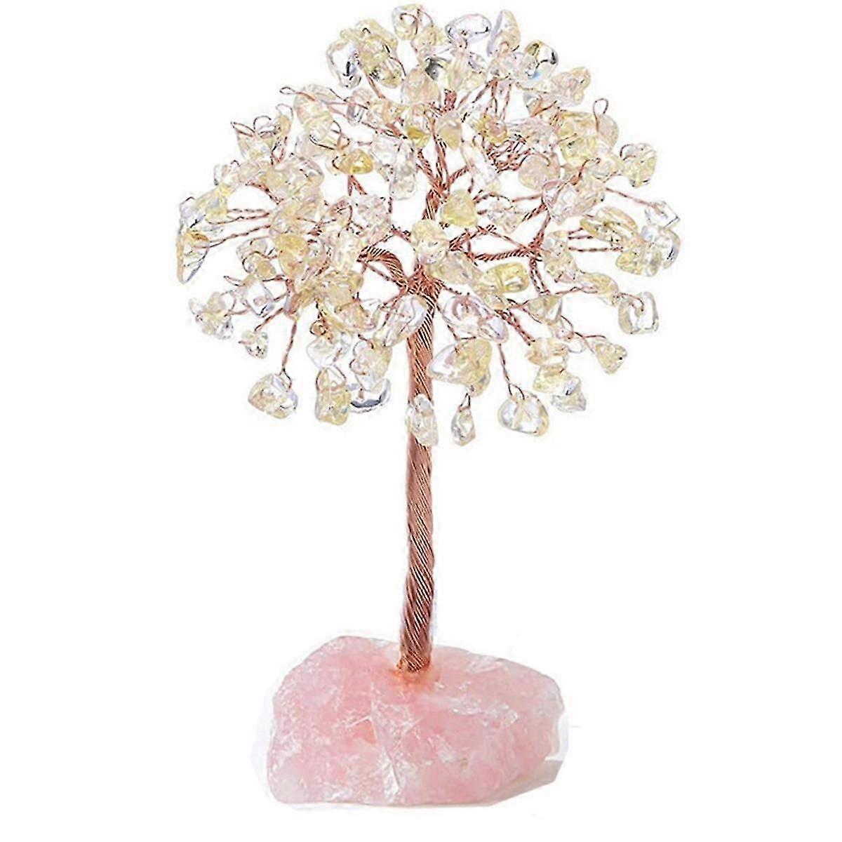 Rose Quartz Crystal Tree,Artificial Crystal and Healing Stone Tree Crystal Stone Tree Gem Tree.Vale