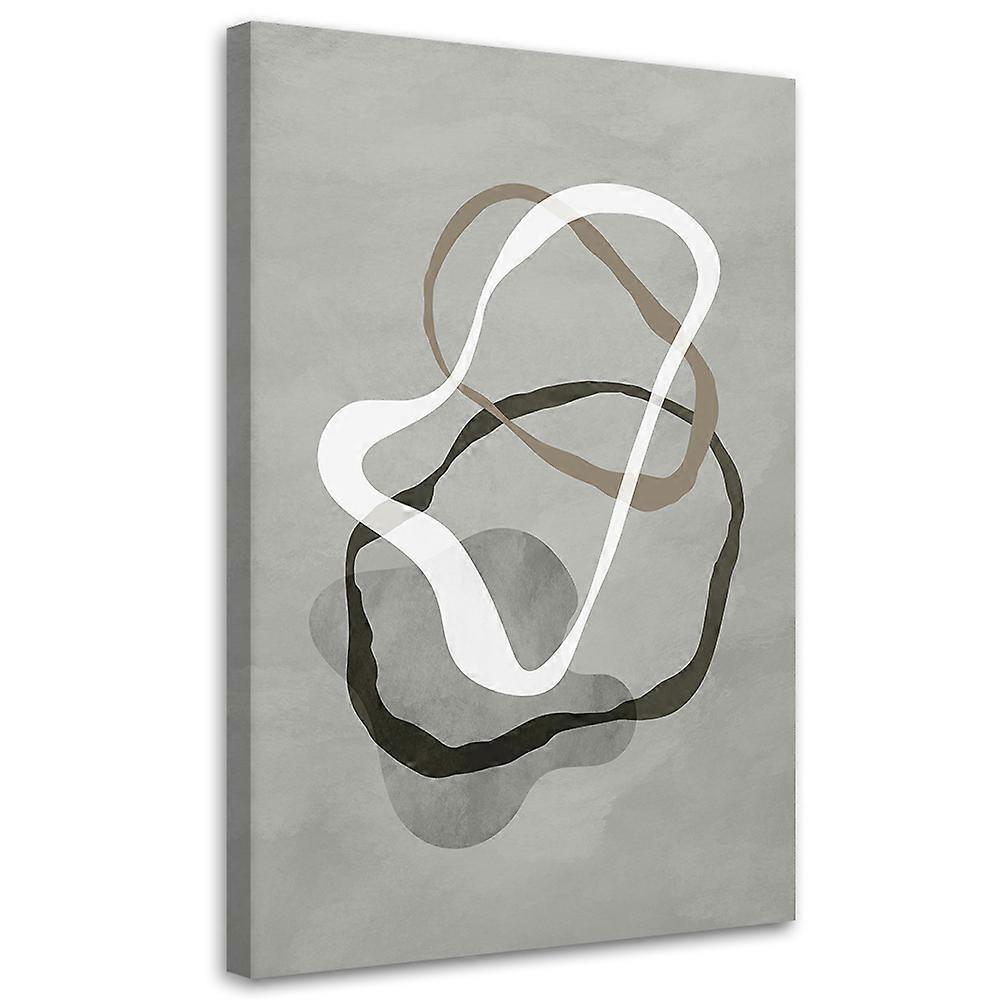 Impression sur toile, Abstrait gris boho lines - 60x90