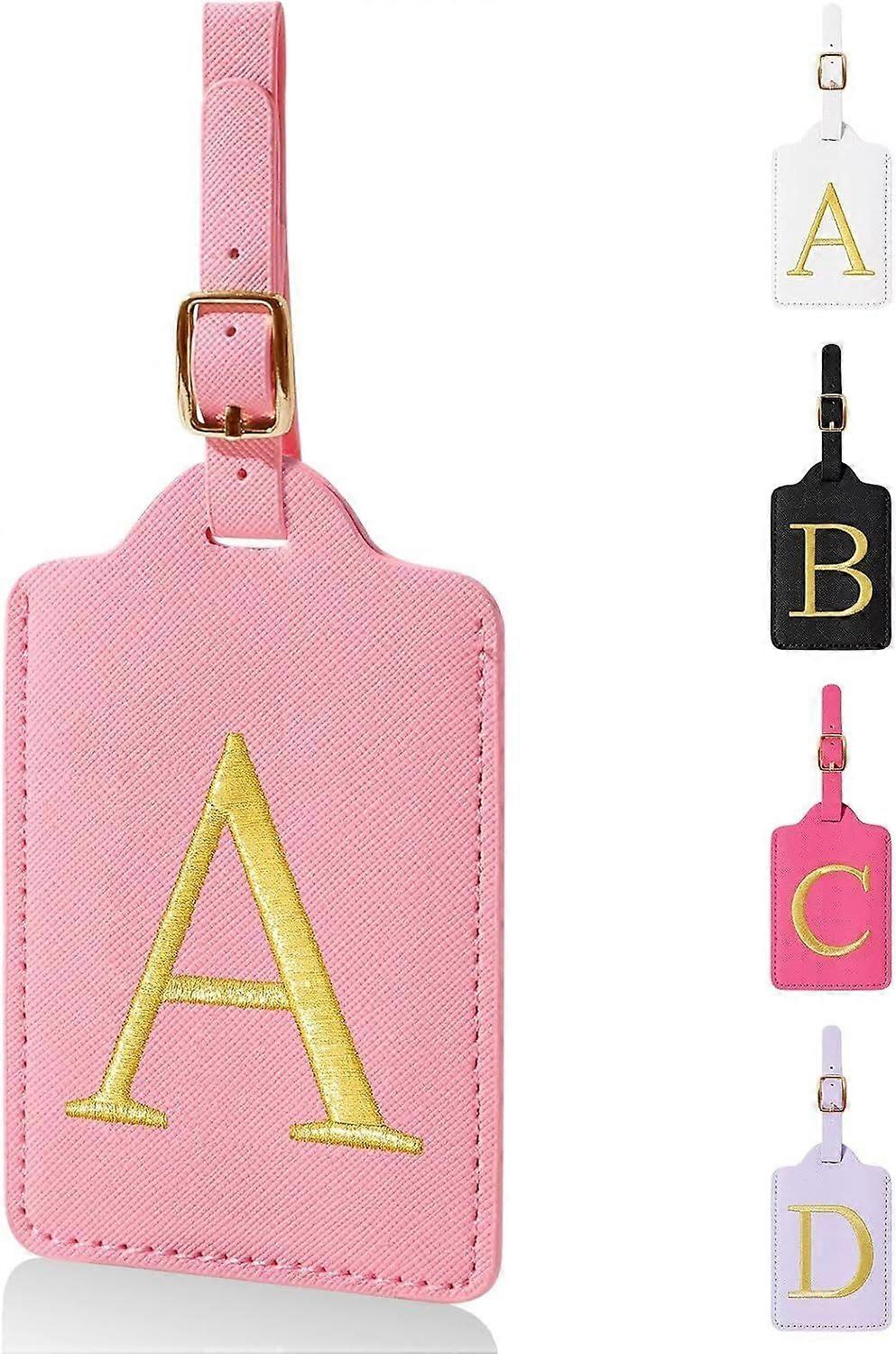 2025 High quality brand new Personalized Initial Luggage Tags, Leather Letter