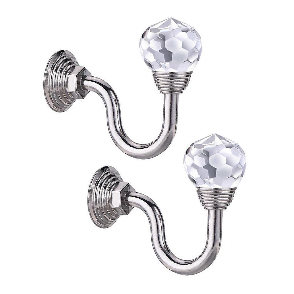 Unique Curtain Holdbacks Curtain Tieback Hooks with Crystal Ball U Shaped Curtain Holders Wall Mounted Curtain Holdbacks
