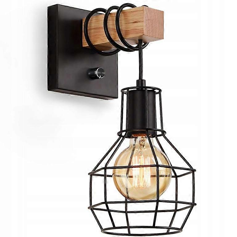 Retro Wall Lamp With Dimmer For Bedroom On Staircase