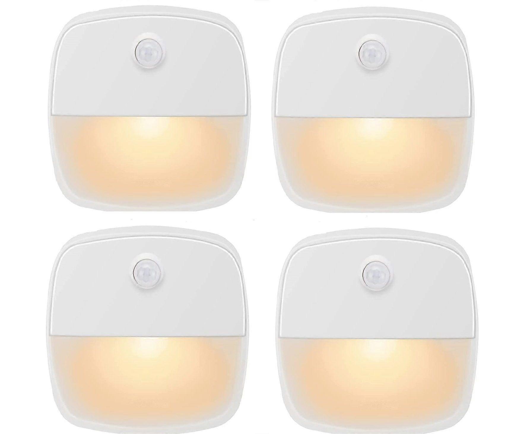 4-Pack Battery-Powered LED Motion Sensor Lights - Easy Install, Warm Glow, Energy Efficient Night Lighting