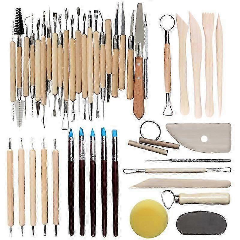 مجموعة من 30 قطعة متعددة الأغراض أدوات سيراميك عالية الجودة ، سكين نحت متعدد الوظائف مكشطة مسمار فن حفر القلم