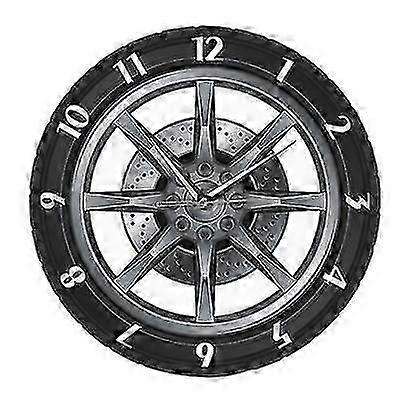 Car Wheel Wall Clock,mechanical Tire Retro Home Decoration Wall Clock