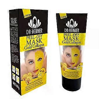 Maschera facciale al collagene in oro giallo 24 carati Alta umidità Anti invecchiamento Rimuovere le rughe Andare Blackhead Acne Maschera per il viso coreana 60g Cura della pelle