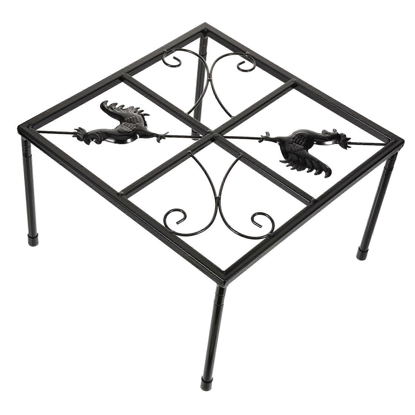Heated chicken drinker base, poultry drinker stand, feeder stand, black, iron