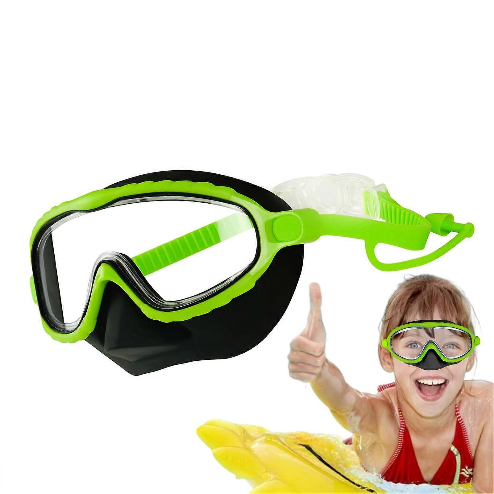 Swimming goggles with nose cover Antifog, no leakage, waterproof for girls 4–16 Black