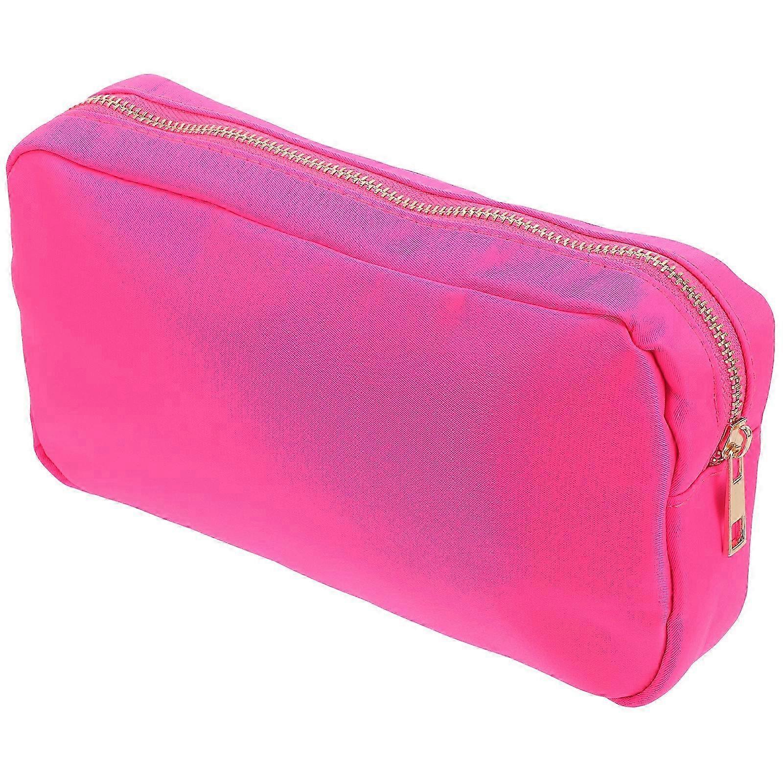 大容量化粧バッグ旅行トイレタリーオーガナイザーポーチ23x15x5.5cmバラ色
