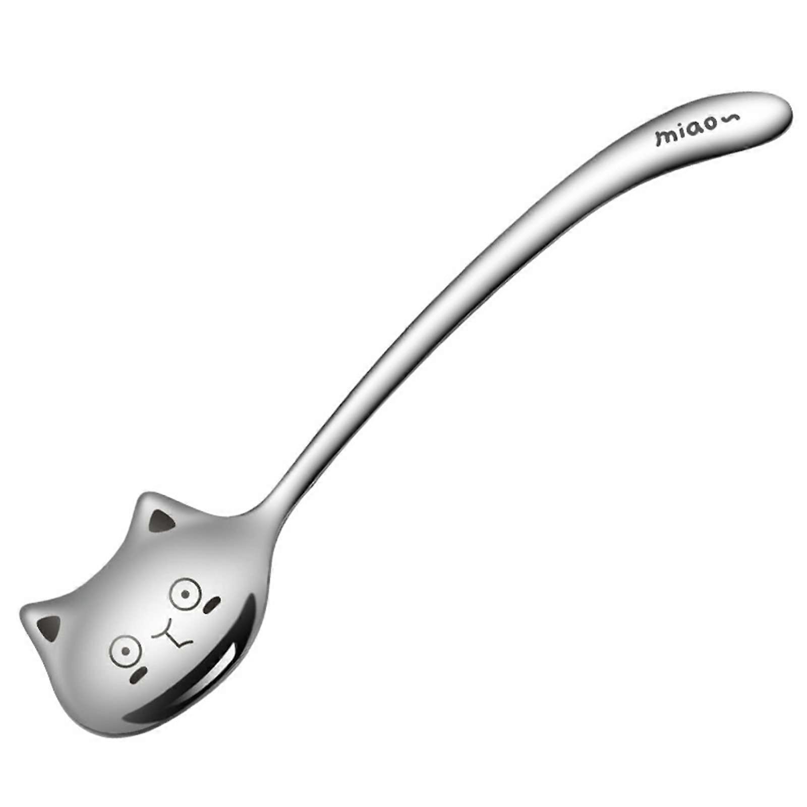 Funny Tea Spoon For Coffee Cat Design Long Handle 304 Stainless Steel Tableware Gift