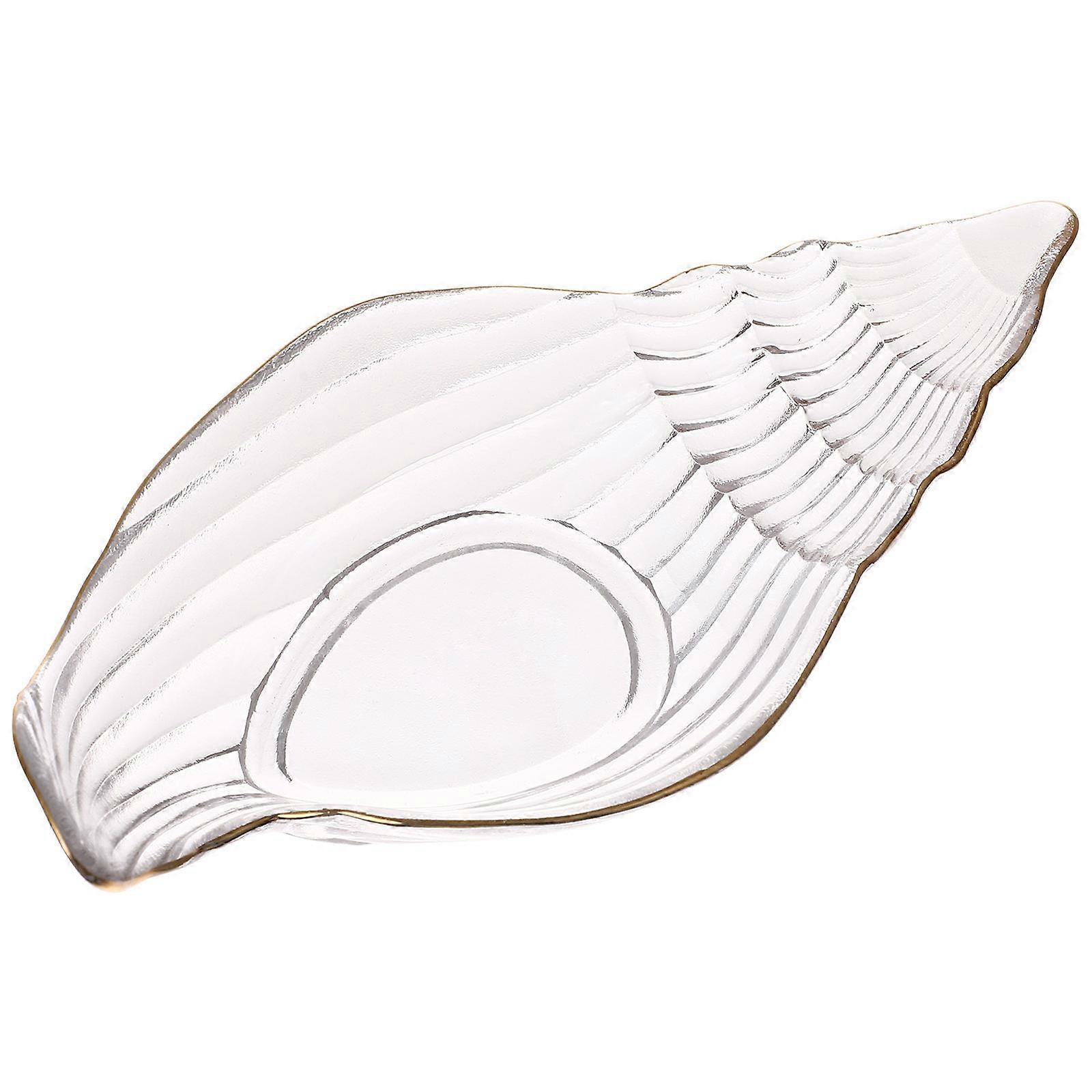Style Glass Fruit Plate with Conch Design Versatile Crystal Dessert Dish for Home, Kitchen, Party, Wedding and Jewelry Display
