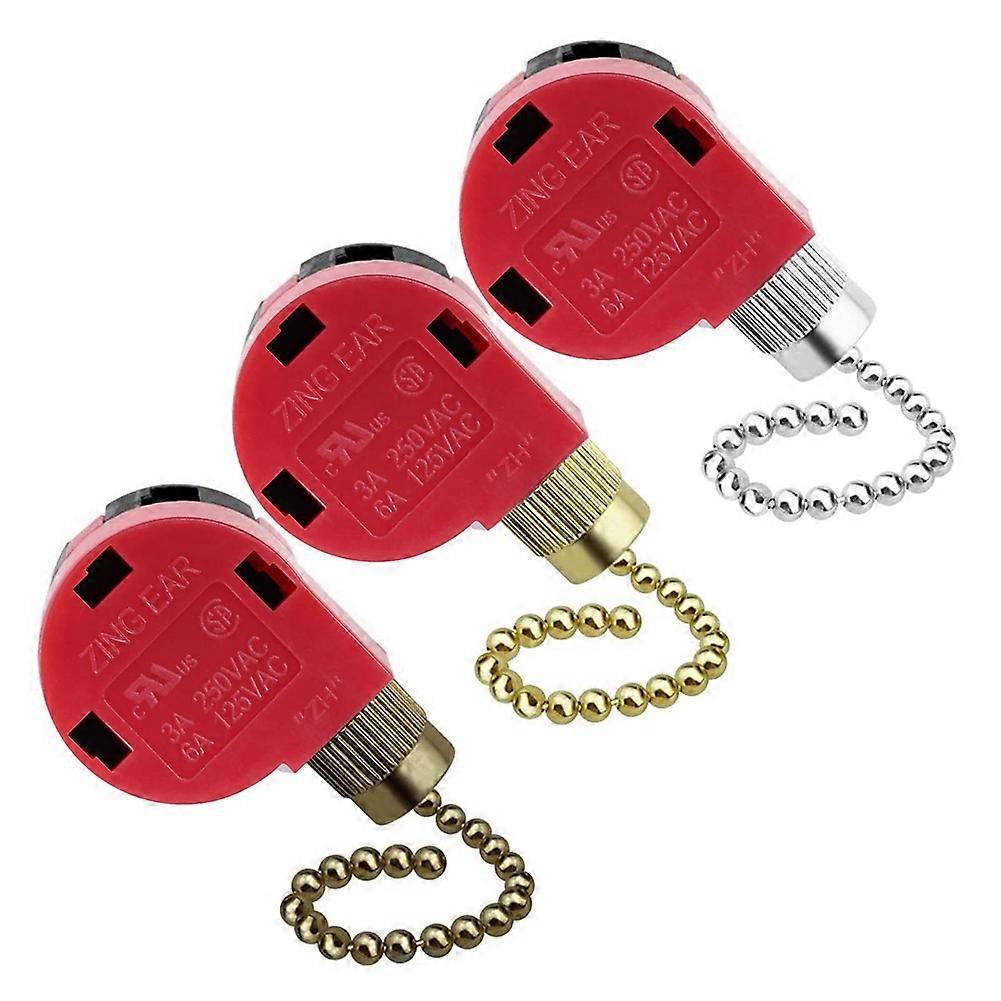 3 Speed 4 Wire Zing Ear ZE-268S6 Fan Pull Chain Switch As Shown