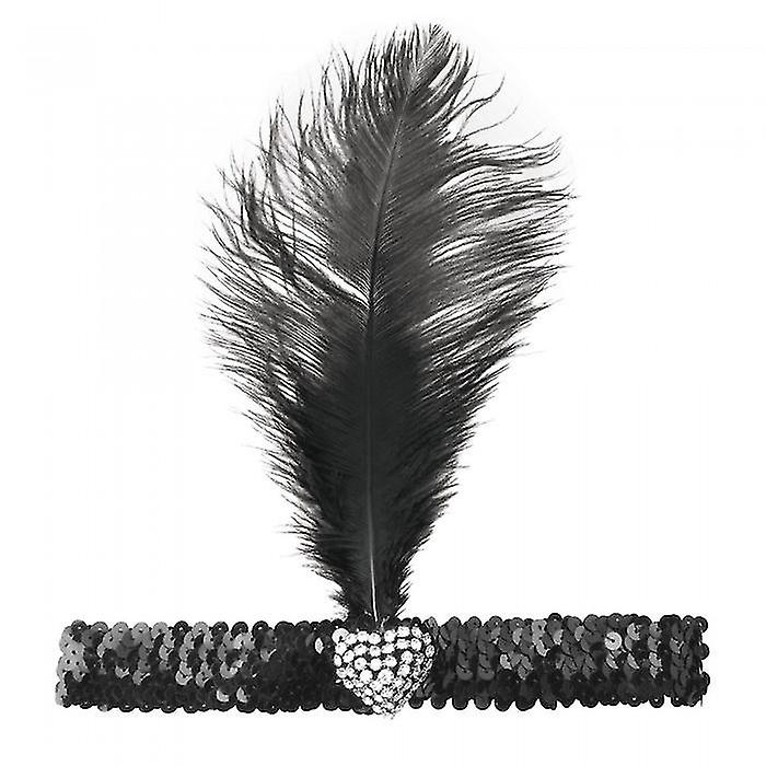 Bristol Novelty Unisex Adults Crystal Heart Flapper Headband