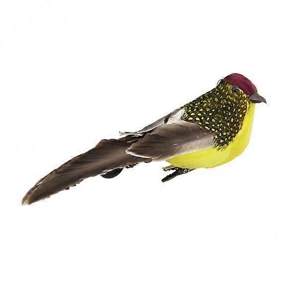 2x1 Pcs Artificial Feathered Sparrow Bird Clip Fake Spadger
