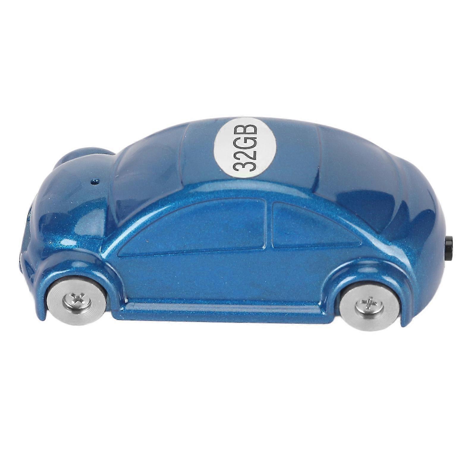 2025 Mini Recorder HD Noise Canceling Voice Activated Car Shape MP3 Small Recorder with Timestamp for Meeting Class Neutral English Sky Blue 32GB