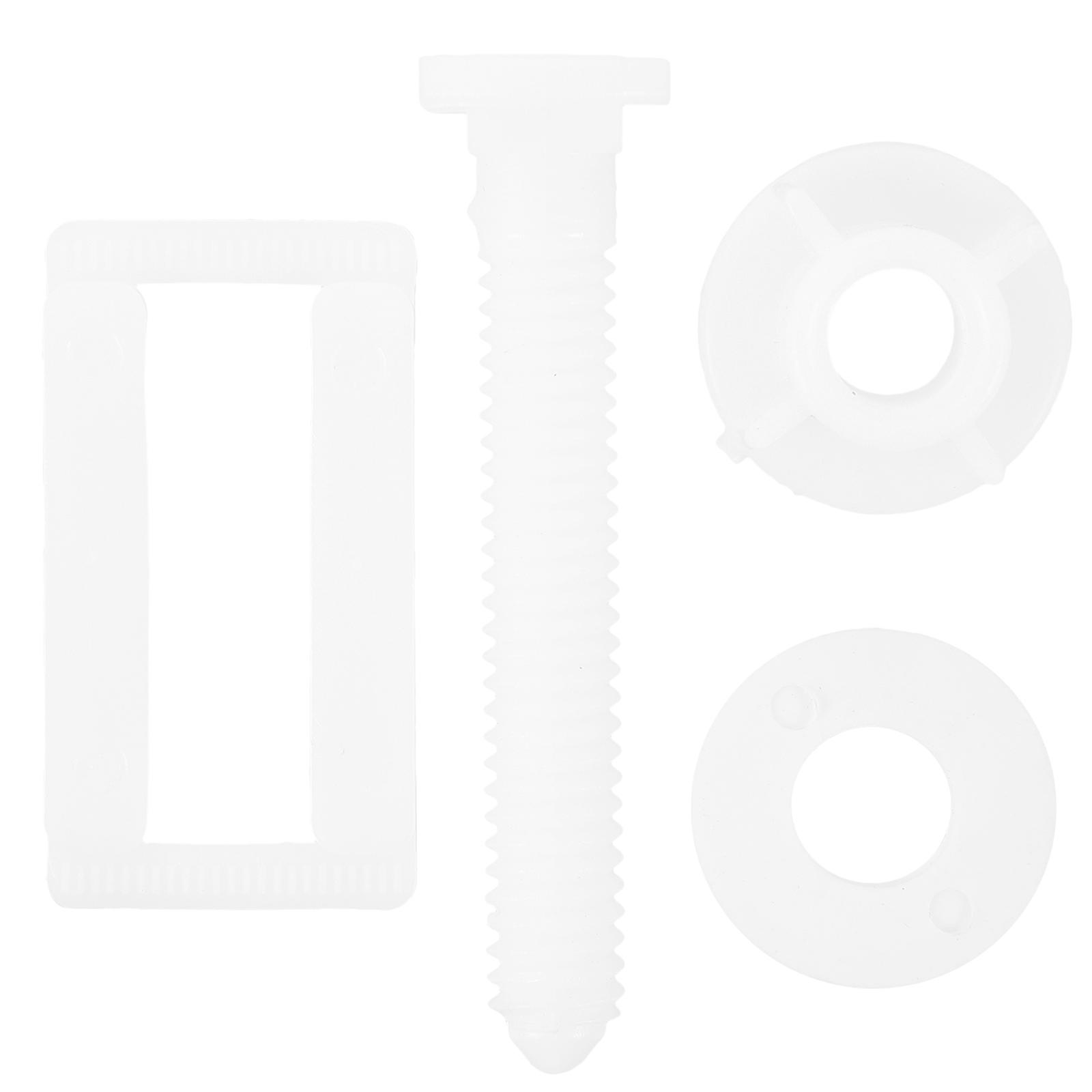 Screws for Toilet Seats Installation Accessories Simple Design ABS Material White 2Sets