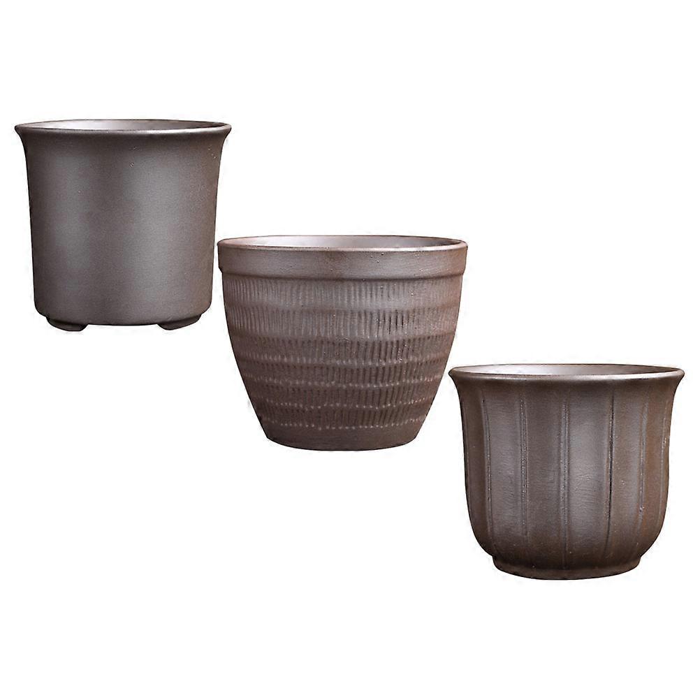 Succulents Containers Decorative Flowerpot Ceramic Flowerpots Table Durable Simple Design 3Pcs