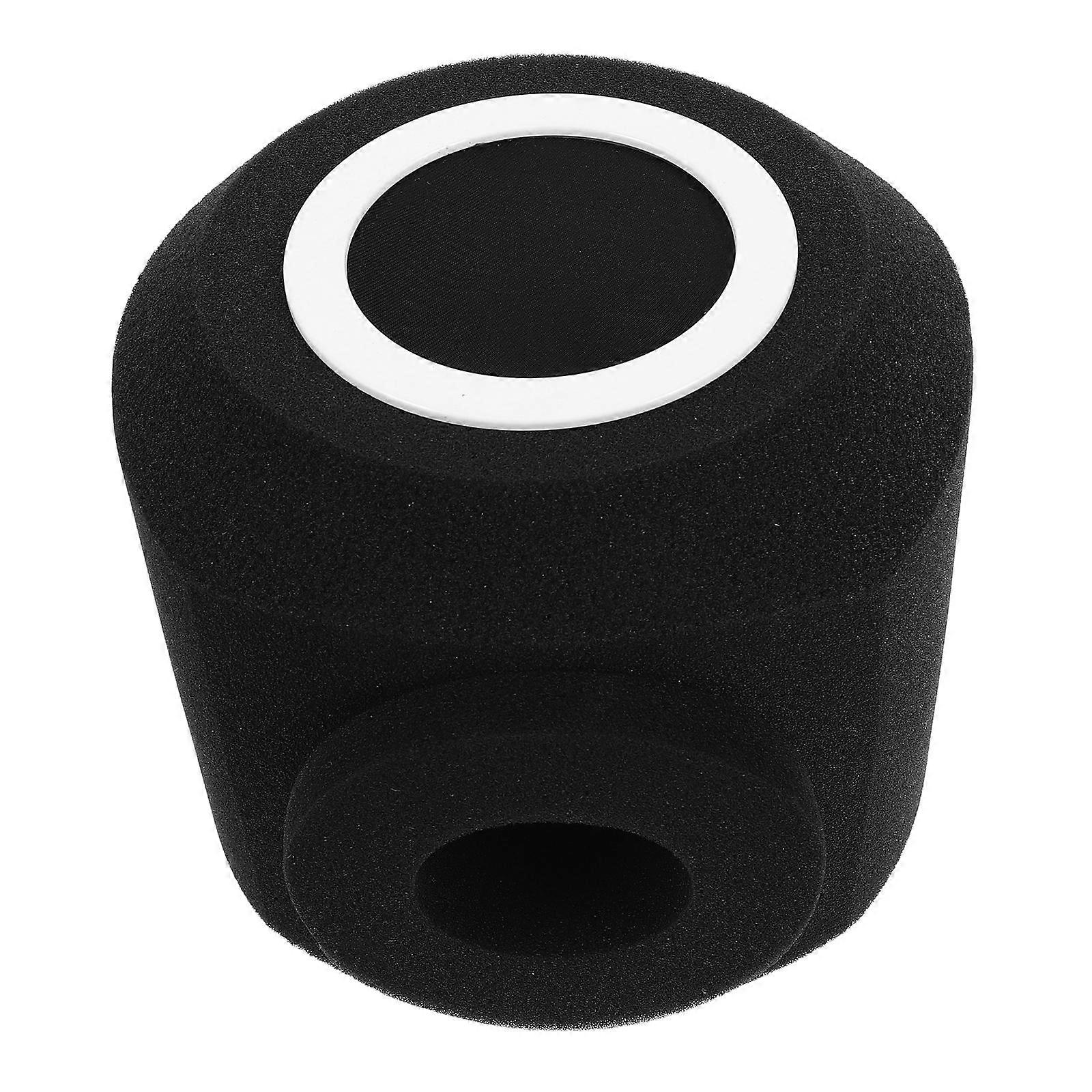 Portable Mic Wind Cover Sleeve for Noise Reduction and Soundproofing – Black Mesh with White Frame, Universal Fit for Outdoor Recording, Live
