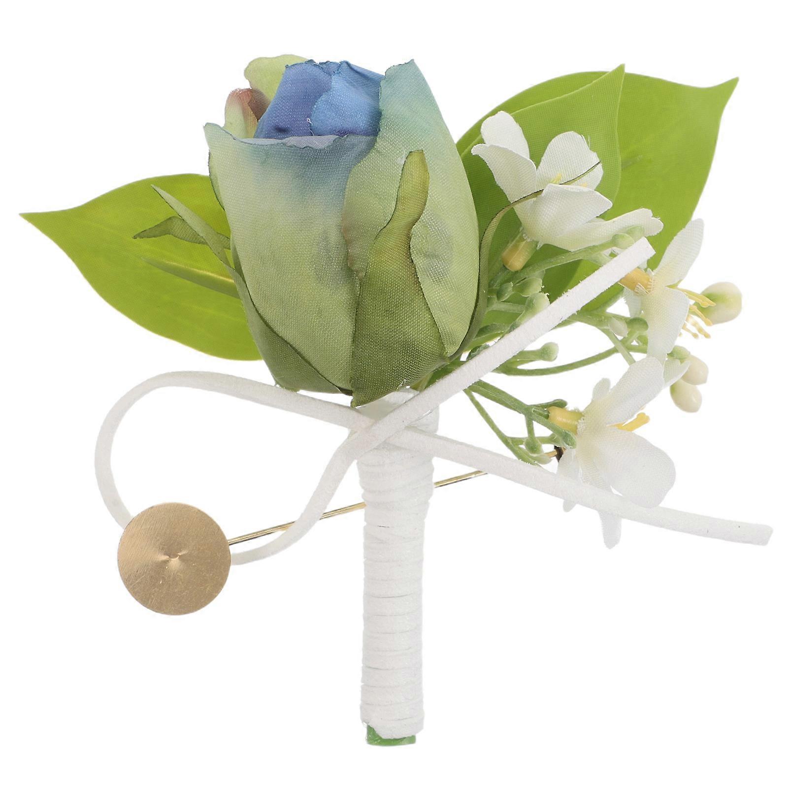 Elegant Artificial Tulip Boutonniere for Men – Lifelike Floral Corsage for Weddings, Anniversaries, and Formal Events