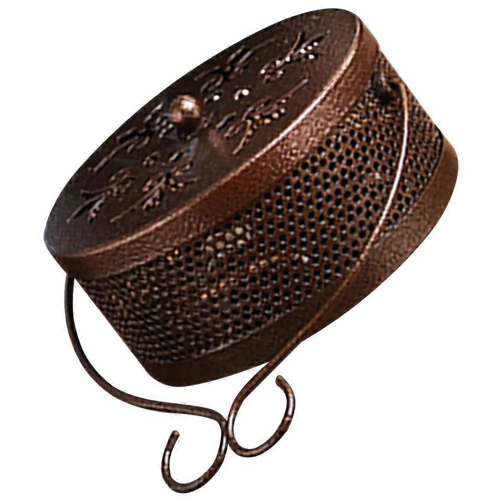 Fireproof Incense Burner with Lid Decorative Wrought Iron Censer with Hollow Design for Efficient Smoke Dispersion Elegant Aromatherapy Furnace