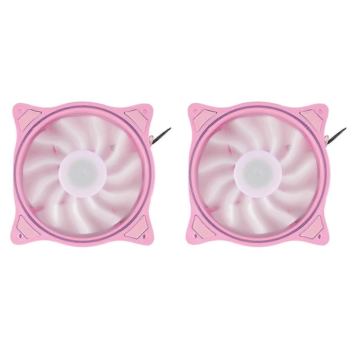 12Cm Pink LED Silent High Wind Volume Computer RGB Cooling Fan
