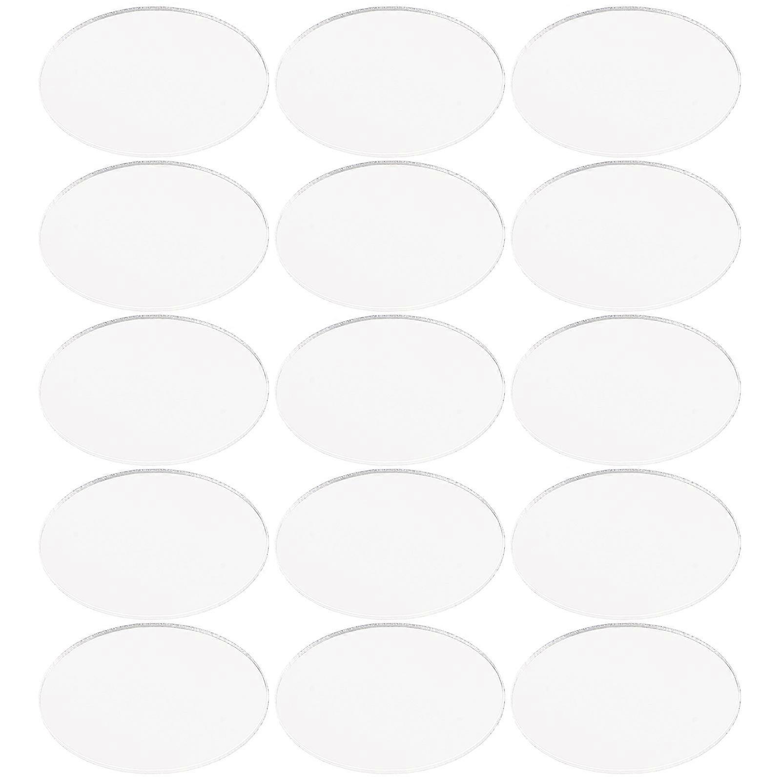 Oval Mini Mirror Decals Dressing Mirror Wedding Party 3.5X2.5cm Acrylic 30Pcs