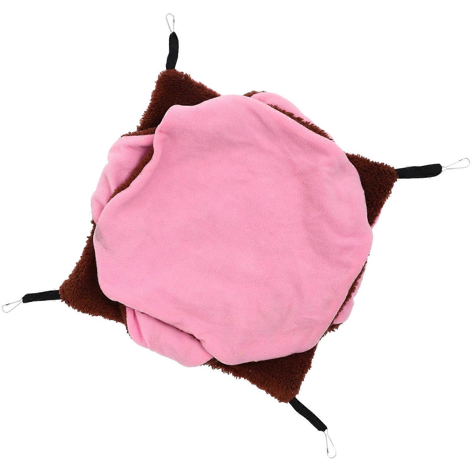 Hamster Nest Bed House Three-Layers Cage Hammock Pink Sleeping Indoor Use 1Set