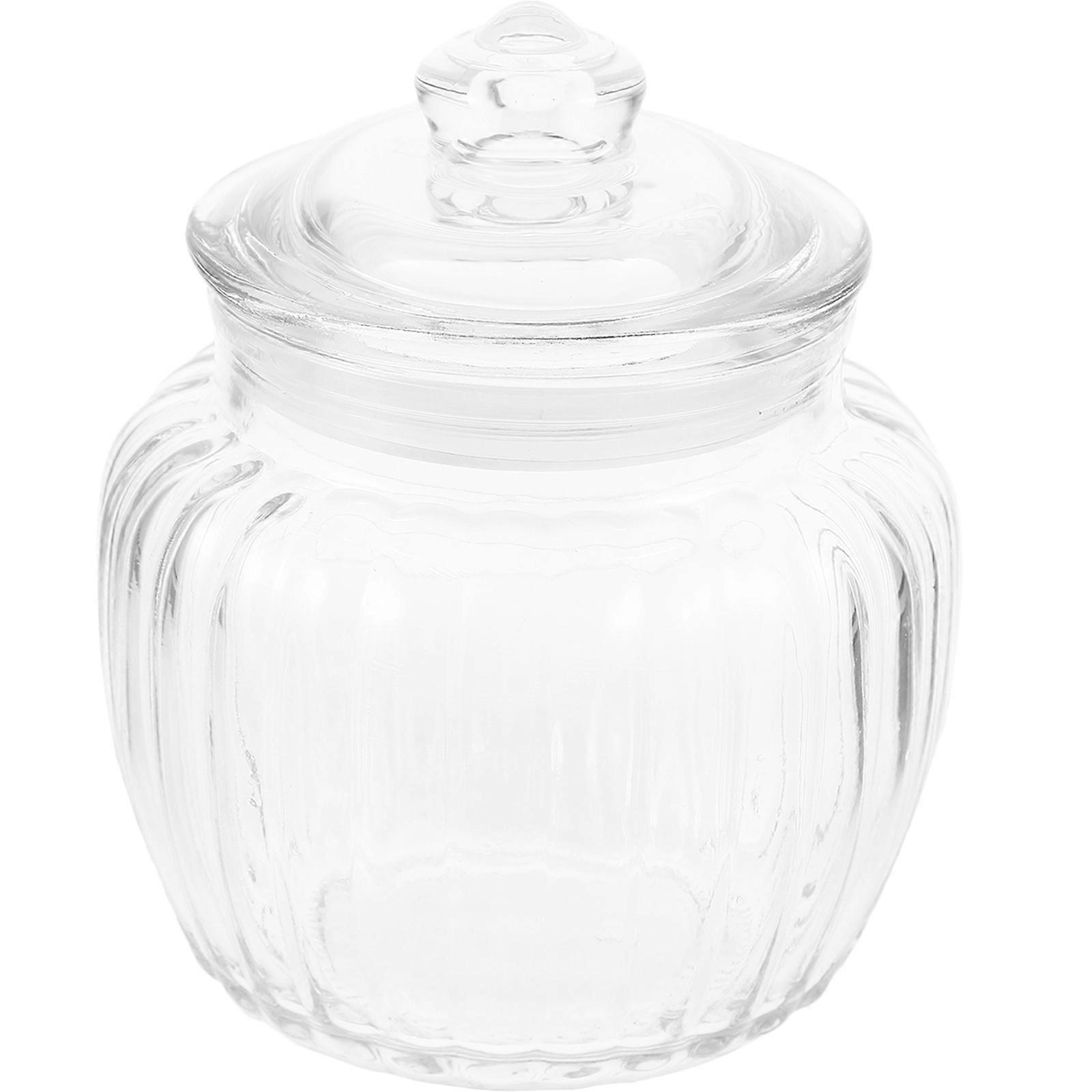 Glass Coffee Nut Jar Cylindrical Design Airtight Storage Container For Kitchen Use 1Pcs