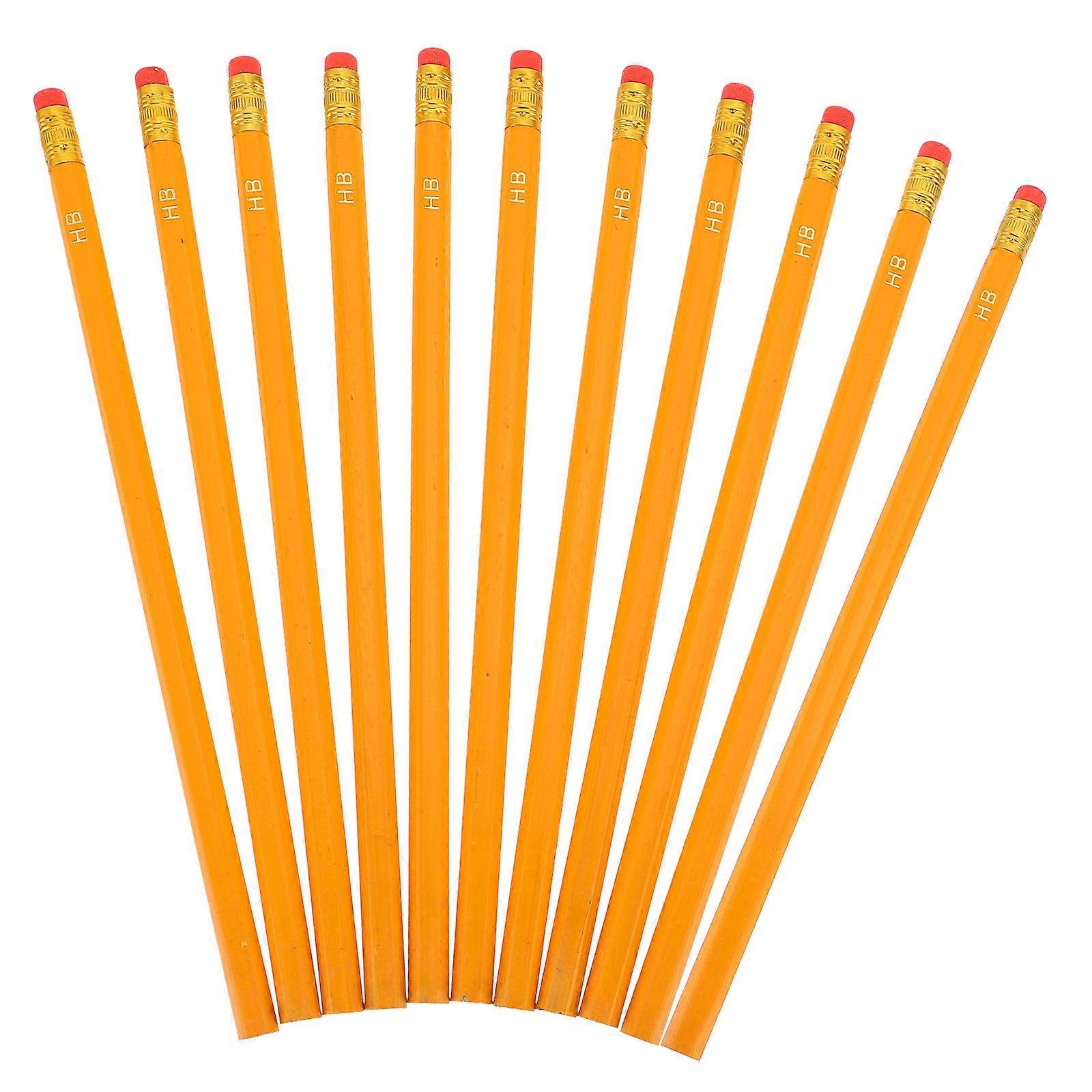 Art Students Pencils With Erasers Portable Students Pencil School Writing Supplies Red Color Hexagonal Shape 30Pcs