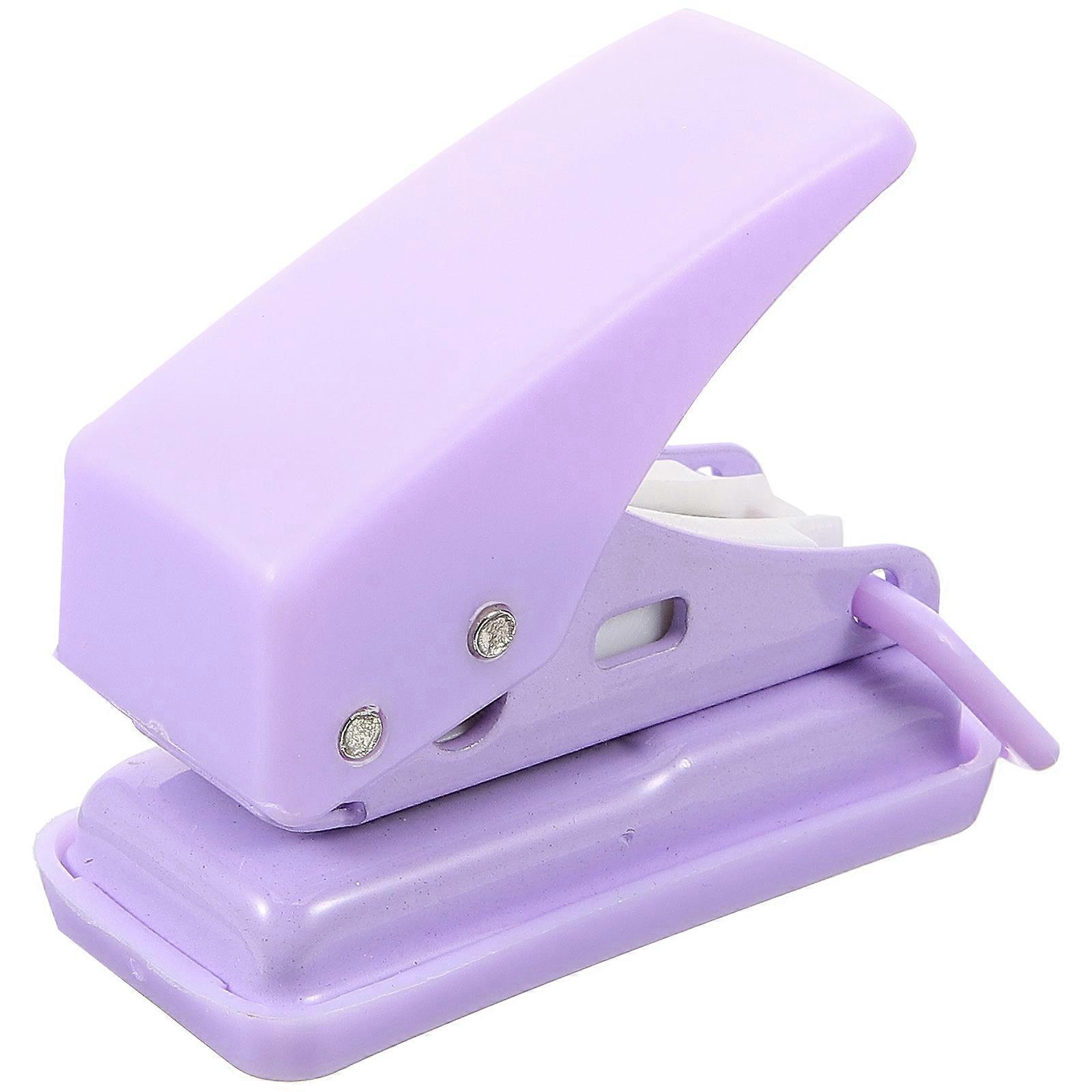 Loose Leaf Hole Punch Manual Puncher Purple Compact Design Professional For Office Work 1Pack