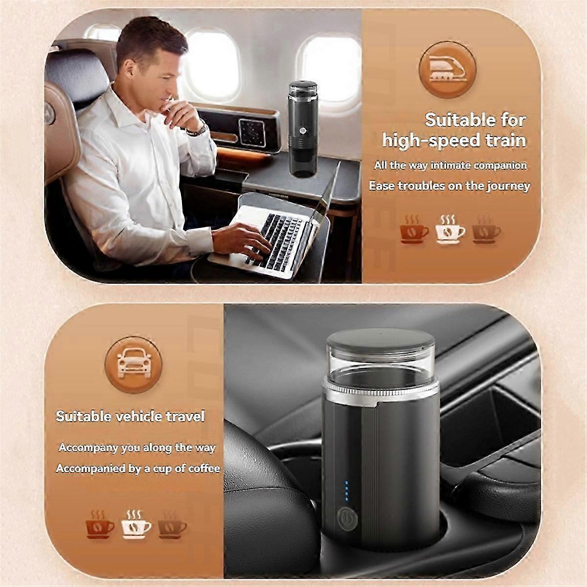 Portable Espresso Maker Wireless Electric Coffee Maker 2 in 1 Small Travel Espresso Machine for Cam