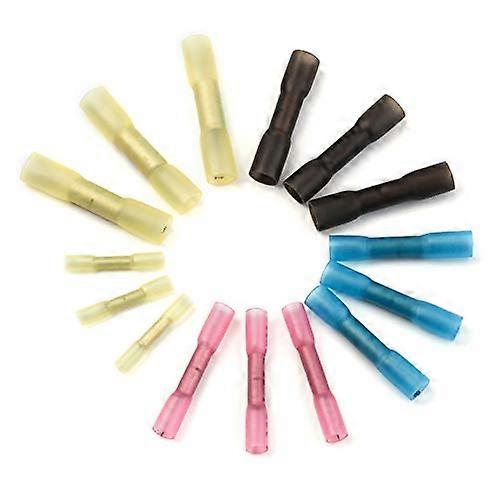 200pcs Fully Insulated Thickening Heat Shrink Butt Crimp Connector Wire Splice Cable Terminal Connector 2210 AWG Kit Ref: 9385