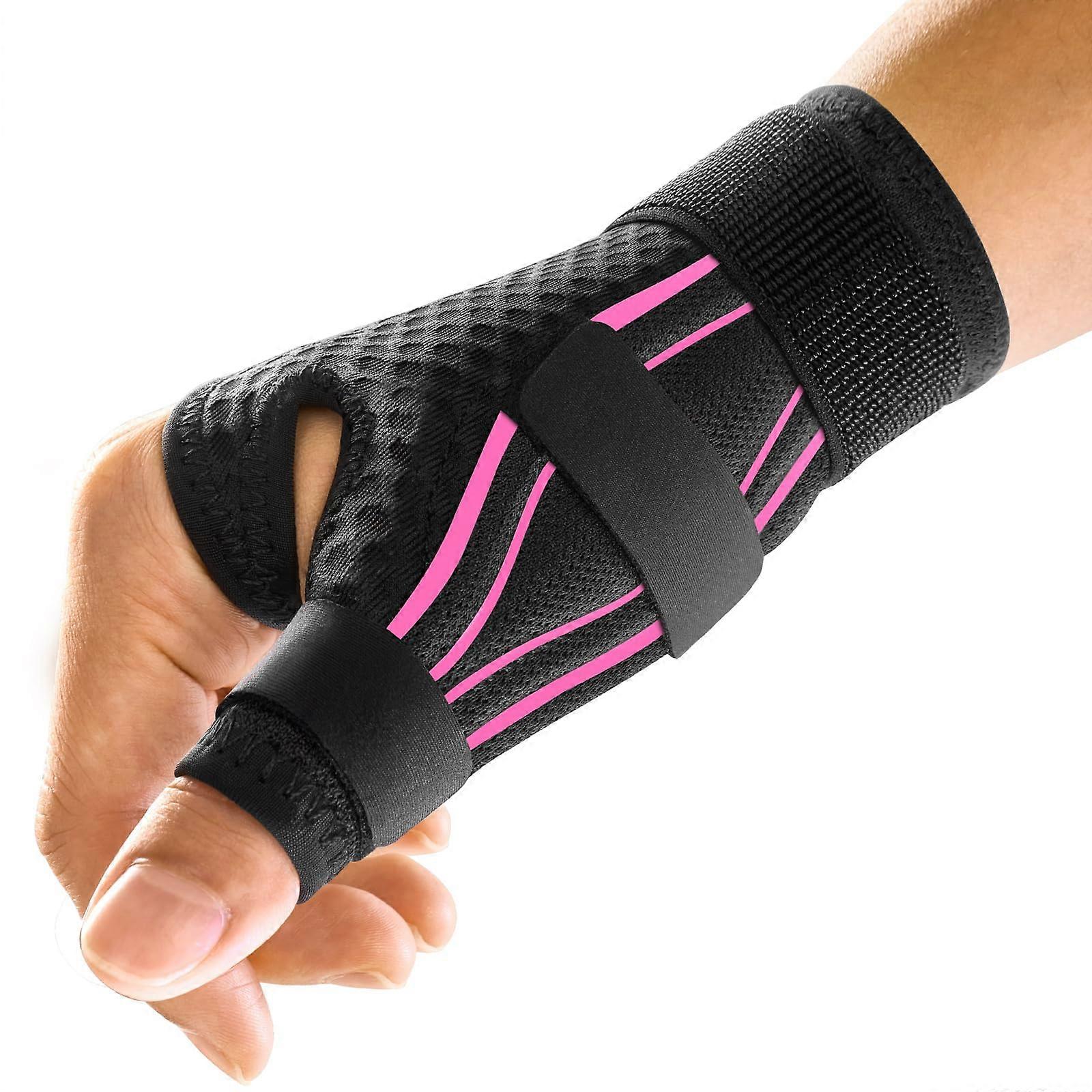 Ergonomic Thumb Brace, Breathable Splint for Osteoarthritis, S/M Black/Pink