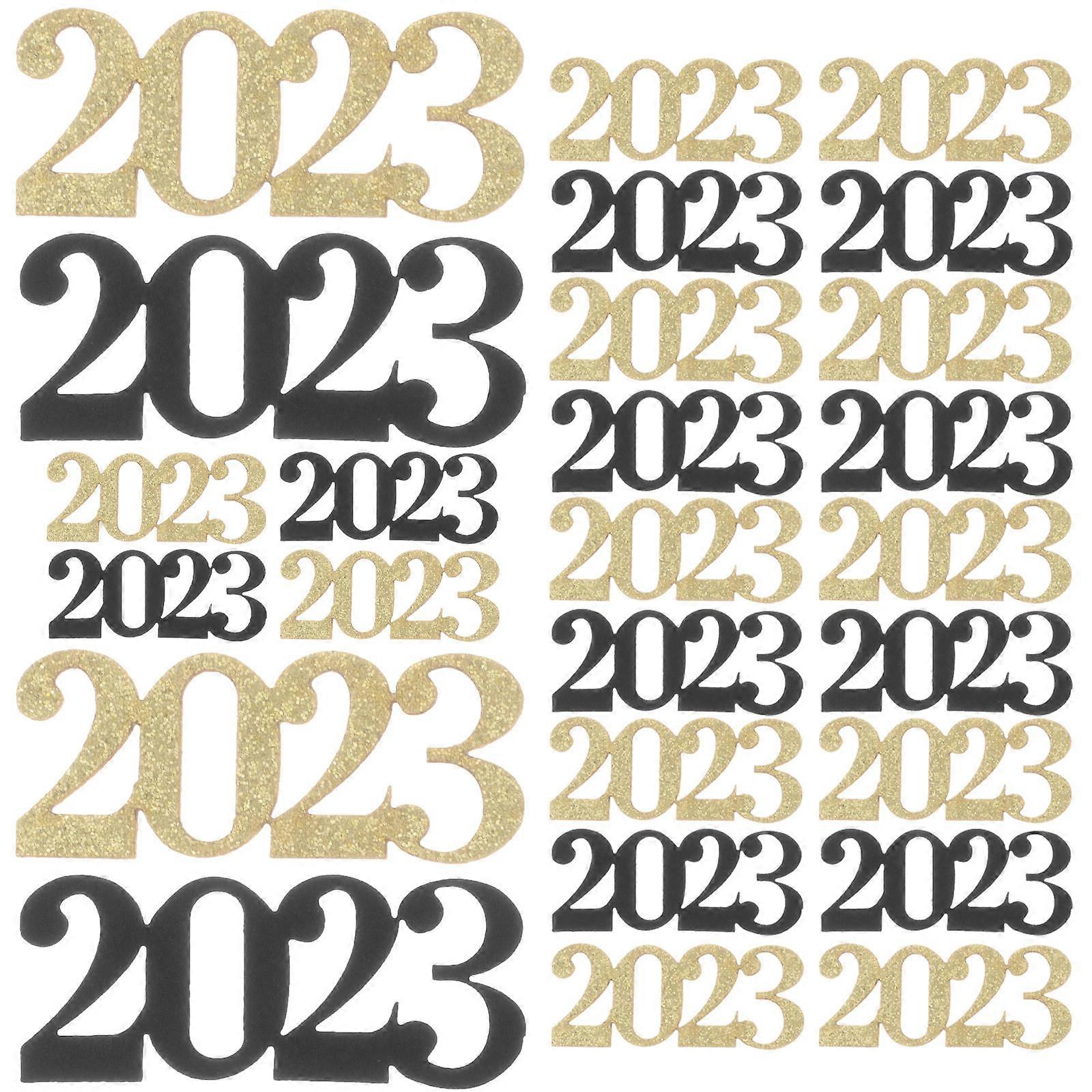 Colorful Confetti Black Gold Assorted Color Table Scatters New Year Celebration 4x15cm 2Bags