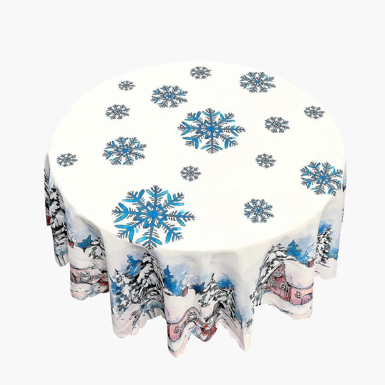 Christmas Round Washable Tablecloth Set