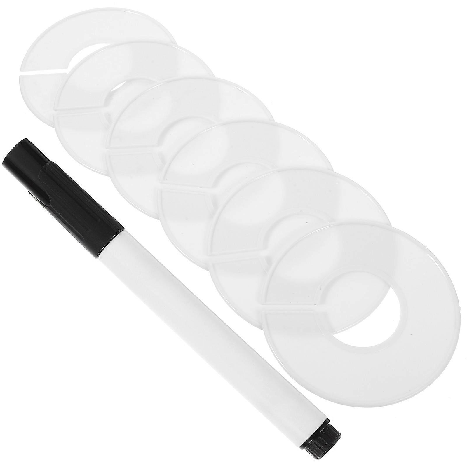 50 Pack Wardrobe Dividers with Pen Blanks – Round Hangers for Clothing Organization, Non Damaging Closet Separators for Easy Identification and