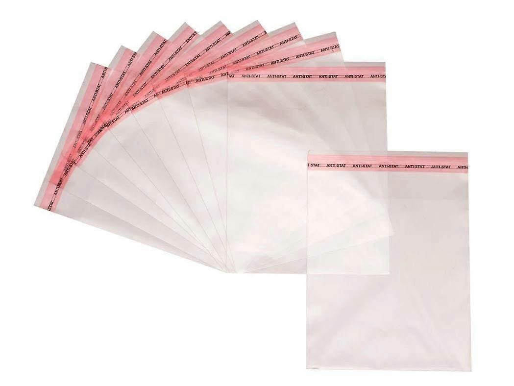 Self-Adhesive Poly Bags 12.5 x 17 cm Transparent Cellophane Bags with Peel and Seal Closure - 100 Pack