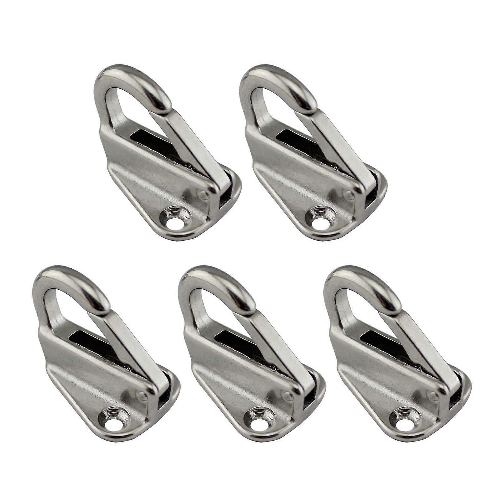 Meat Hook 5 Pieces Stainless Steel Coat Hooks Marine Grade Hooks in 3 Sizes for Hats and Clothing Hanging