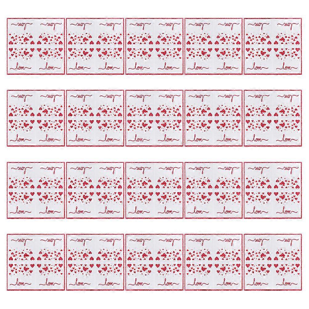Valentine's Day Cocktail Napkin Square Absorbent 40Pcs