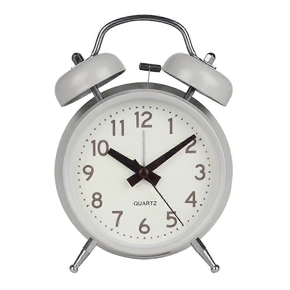 Metal Alarm Clock Simple Round Design Wake Up Clock For Friends Desktop Item 4 Inch 1Pcs