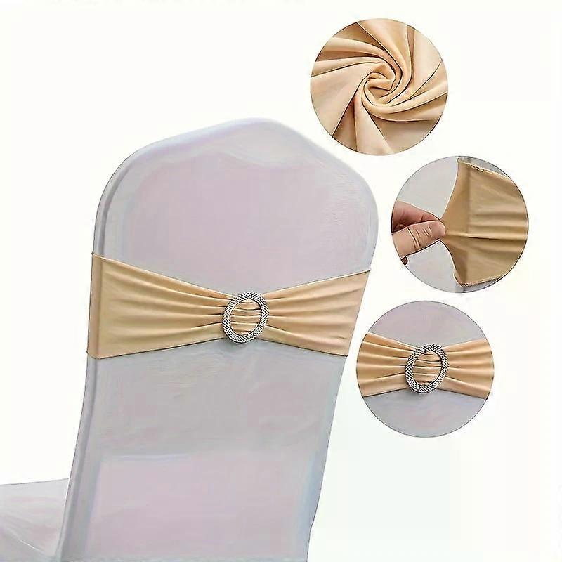20pcs Elastic Chair Sashes with Bowknots, 100% Fabric, No Feathers, Universal Fit for Weddings, Parties, Receptions, Banquets - No Electricity Needed