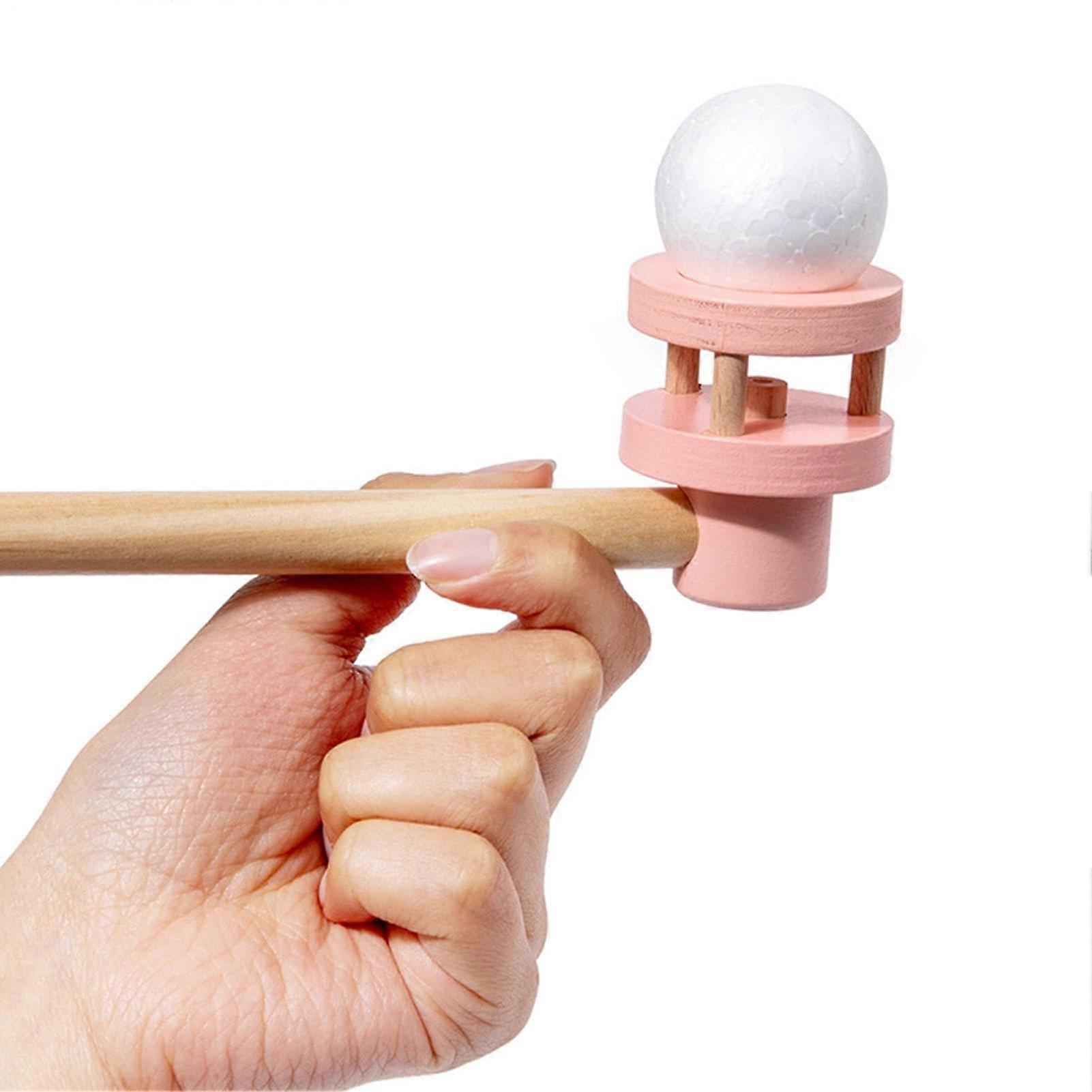 Floating Blow Pipe Ball Game - Educational Balance Toy for Kids and Family - Pink Color, Brain Development Fun