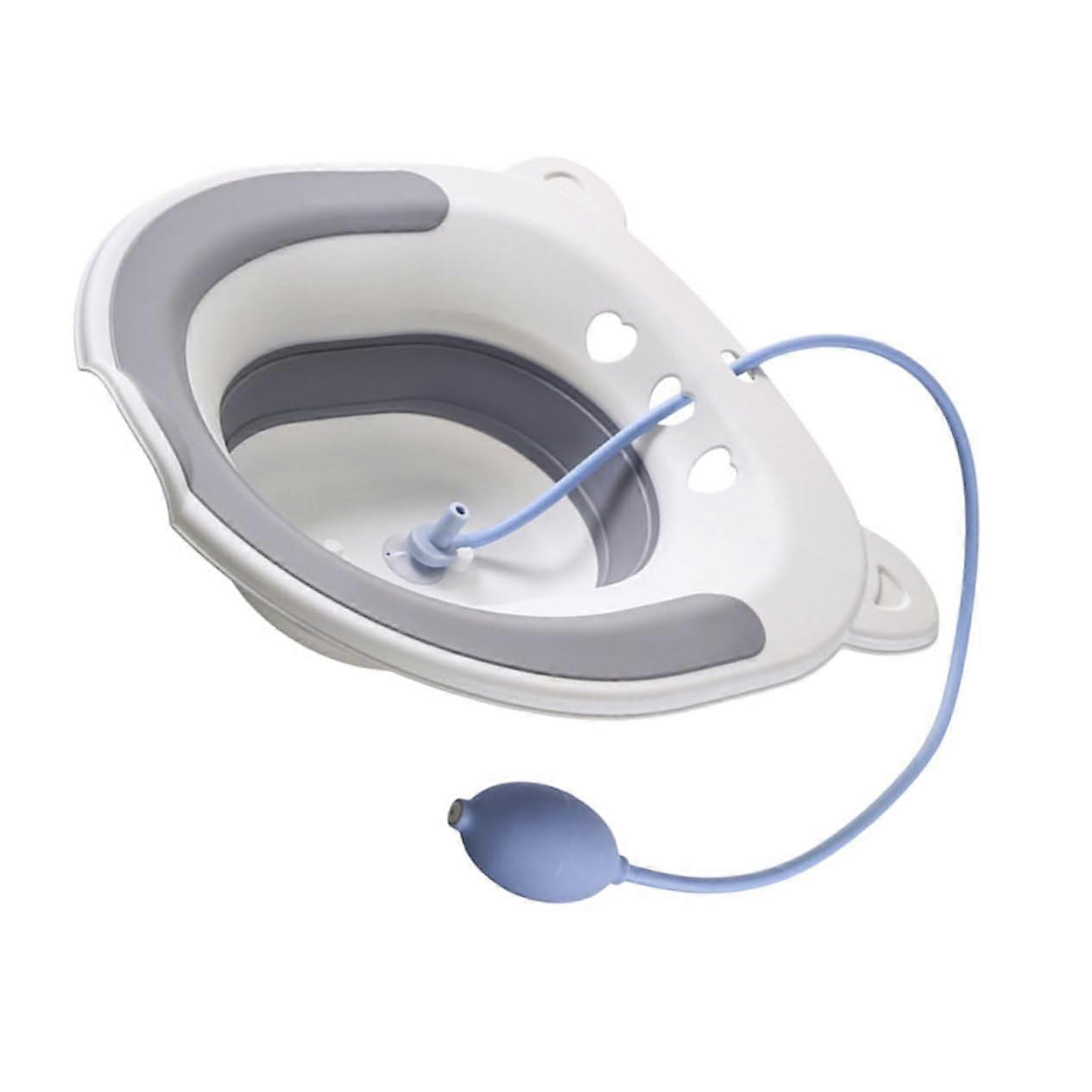 1 x Foldable Seat Bath for Toilets with Overflow Holes,  TPE for Pregnant Women, Elderly, Hemorrhoid Treatment, SpaceSaving and Hygienic