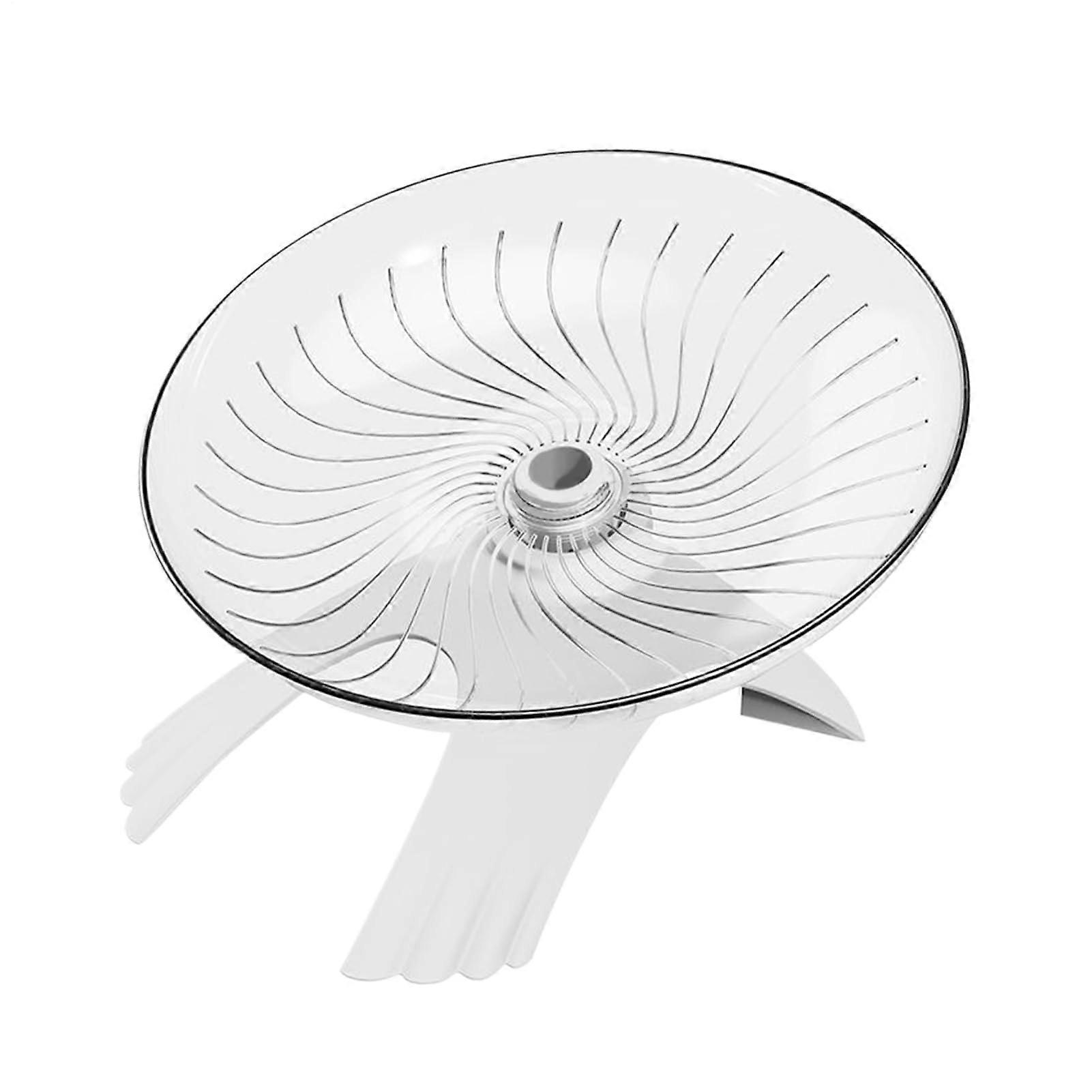 Hamster Wheel Silent Running Spinner, 7.09 x 4.33 Inch Clear Flying Saucer Exerciser for Hamsters, Gerbils, Mice, Hedgehogs