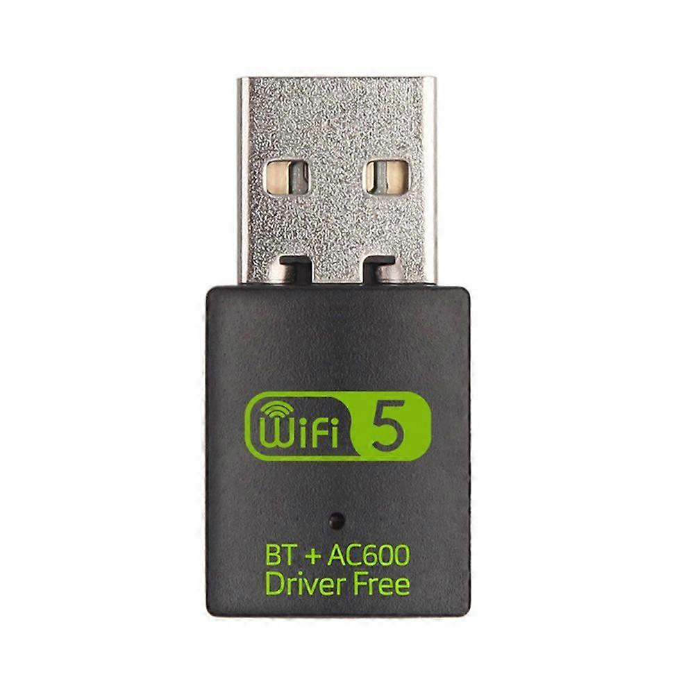 2 in 1 USB WiFi Bluetooth Adapter 600Mbps Dual Band 2.4G/5GHz Wi-Fi 5 Dongle High-Speed Wireless Network Card for Laptop