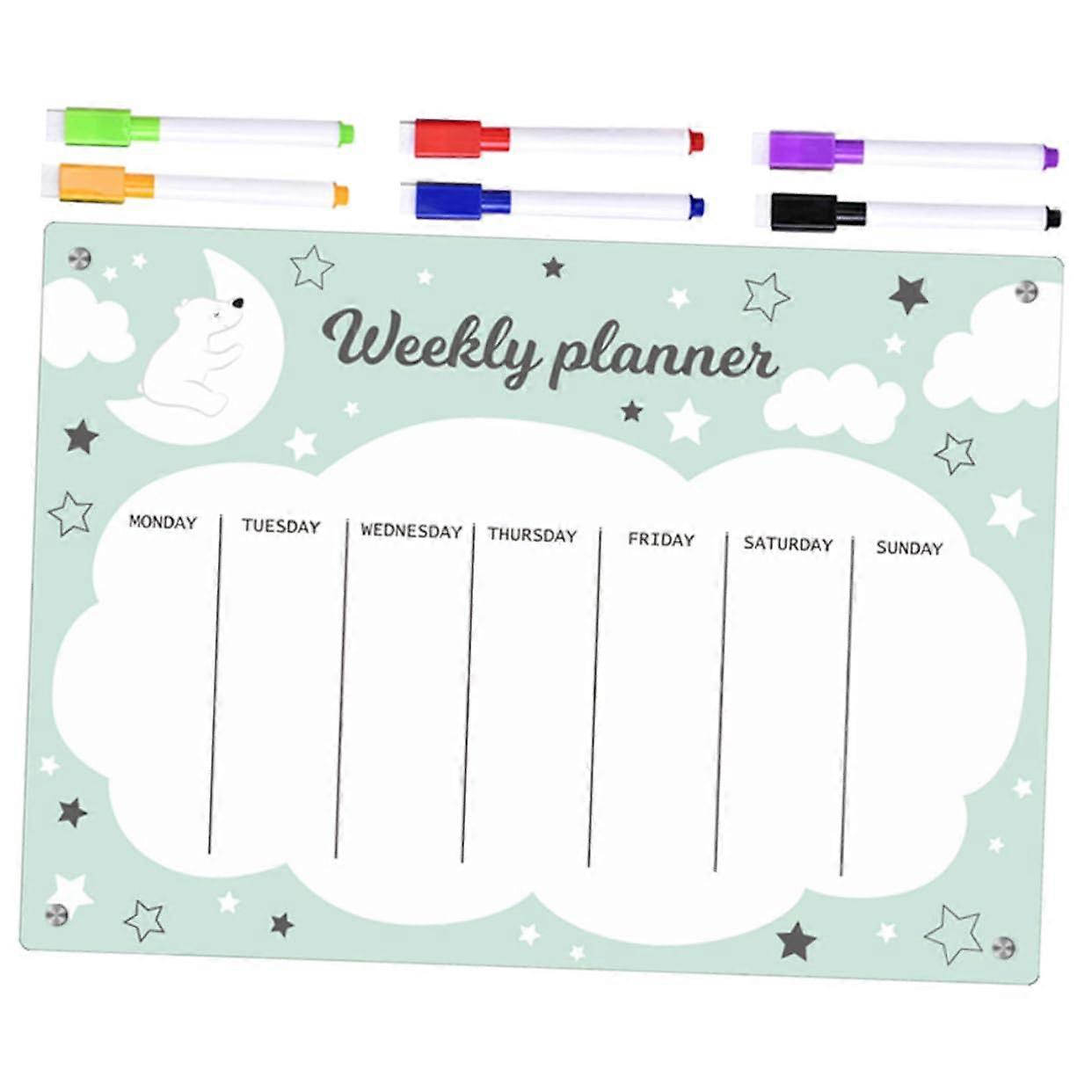Magnetic Whiteboard Single Pack With Dry-Erase Markers Included For Fridge, Office And School, Planning Board For Lists And Reminders