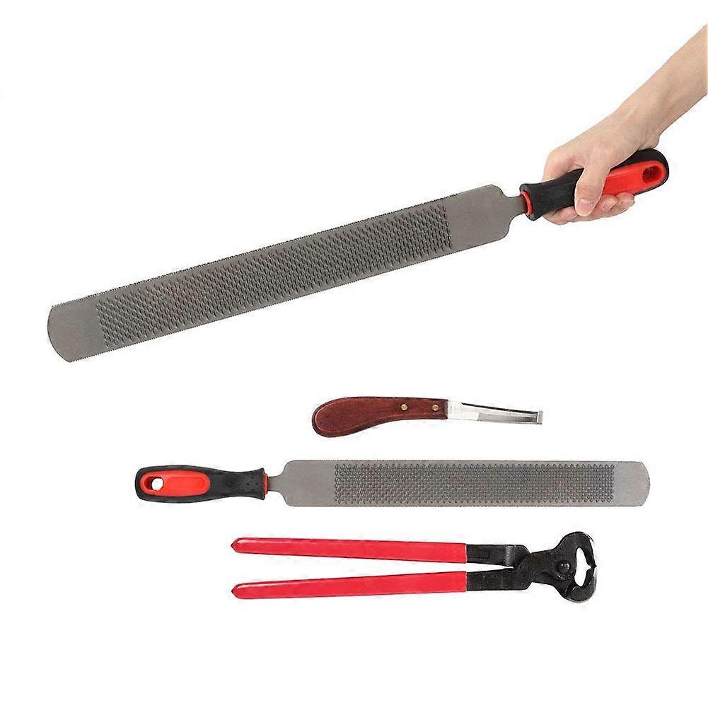Hoof Pliers Hammer Tool Set with Metal Grater for Horses and Donkeys - Durable and Ergonomic Design