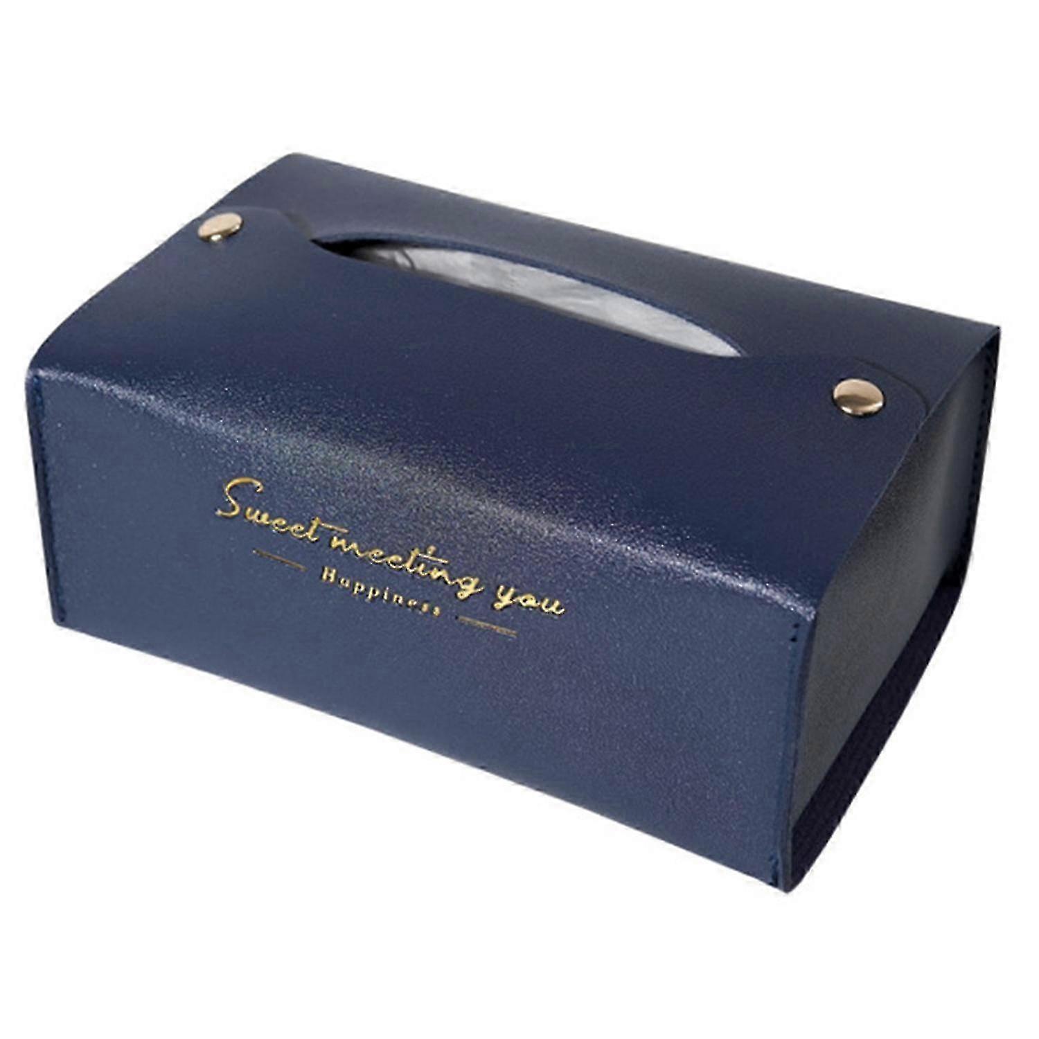 Rectangular Vanity Tissue Dispenser Organizer with Waterproof Faux Leather and Excellent Workmanship