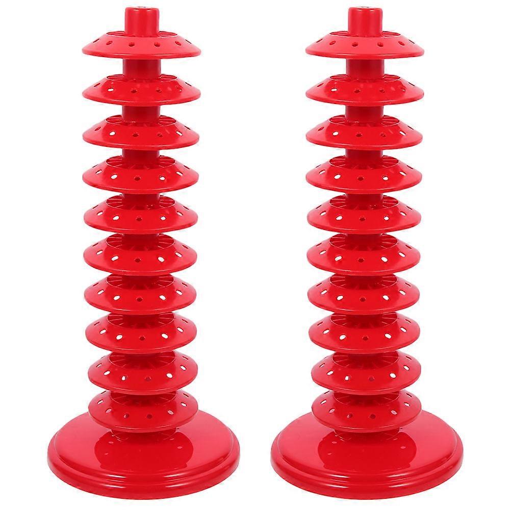 Candy Display Rack Fine Workmanship Circular Shape 2Pcs Red 12.6×5.5×5.5in